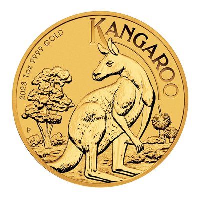 A picture of a 1oz Gold Australian Kangaroo (2023)